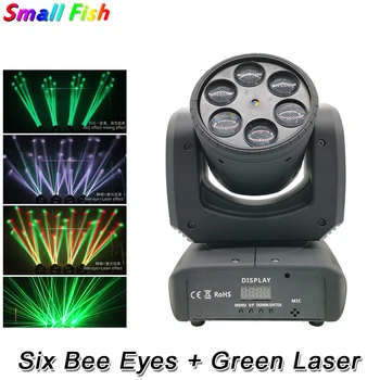 

2Pcs/Lot 80W LED Six Bees Eyes RGBW 4IN1 Moving Head Light DMX512 Stage Effect Laser Lighting DJ Disco Birthday Bar Dance Floor