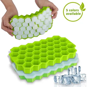 

Cavity Ice Cube Tray Honeycomb Ice Cube Maker Mold with Lids for Ice Cream Grade Silicone Ice Molds for Whiskey Cocktail
