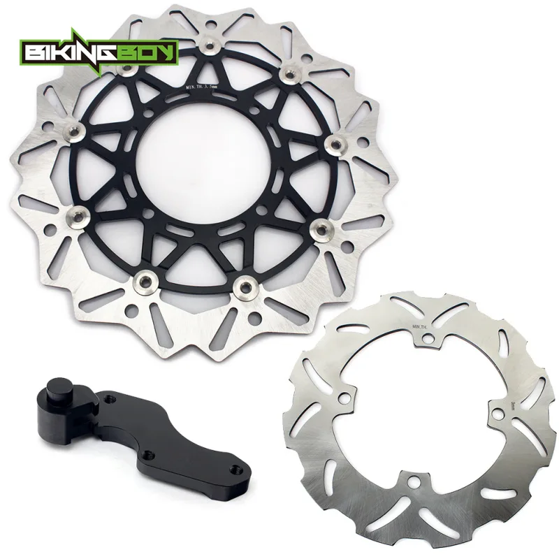 BIKINGBOY KX 125 250 06 07 08 KX250F KX450F 06-14 KXF KX-F KLX 450 R 07-12 11 спереди и сзади тормозные диски роторы кронштейн 320 мм