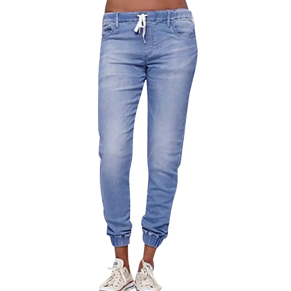Jaycosin Autumn Fashion Ladies Casual Loose Pencil Denim Skinny Jeans Elastic Stretch Trousers Small Feet Cropped Jeans 11#4