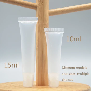 

lipgloss tube Empty lipgloss packaging Clear Soft Lip Gloss for DIY makeup lip- gloss containers with 10pcs 8/10/15ml