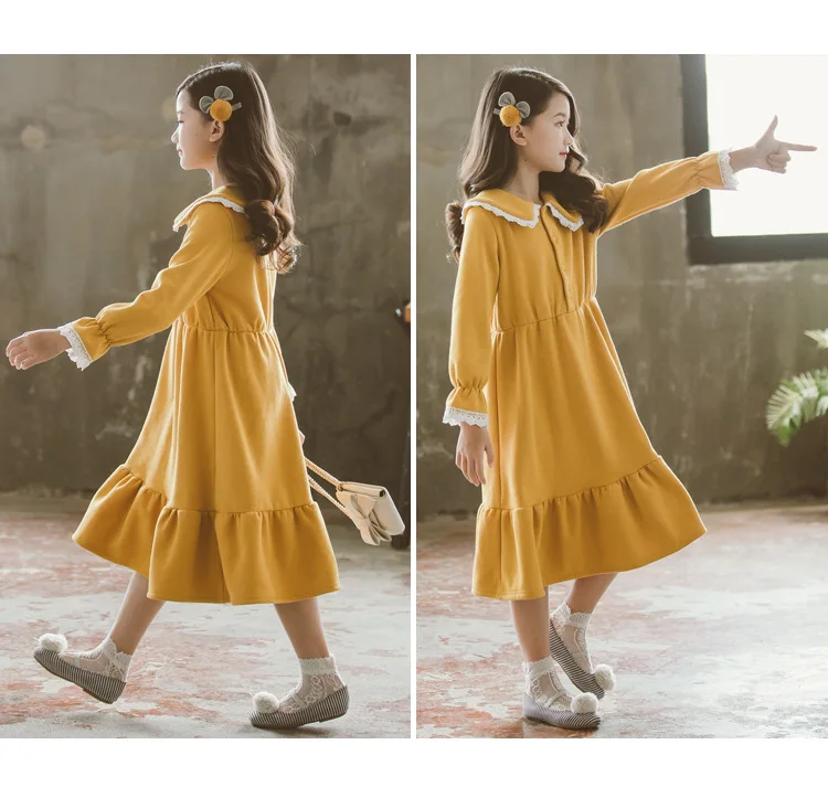 Velvet Christmas Clothes Kids Dresses For Girl Big Girls Dresses Winter 2019 Mother And Daughter Clothing Teenage Girls Dress (3)