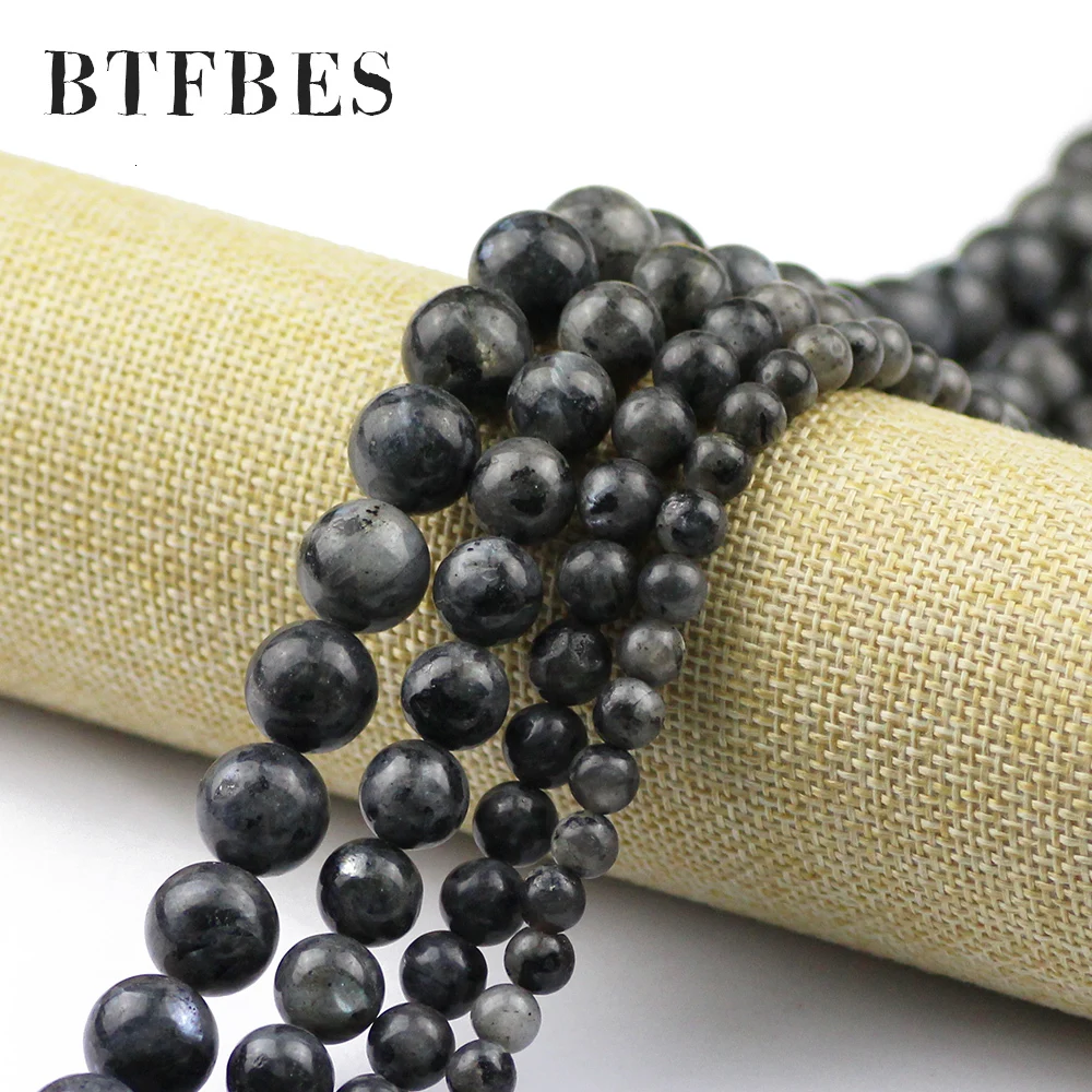 BTFBES натуральный черный камень лабрадорит черный блестящий Бисер 6 8 10 12 мм круглые блестящие свободные бусины для самостоятельного изготовления ювелирных изделий браслет