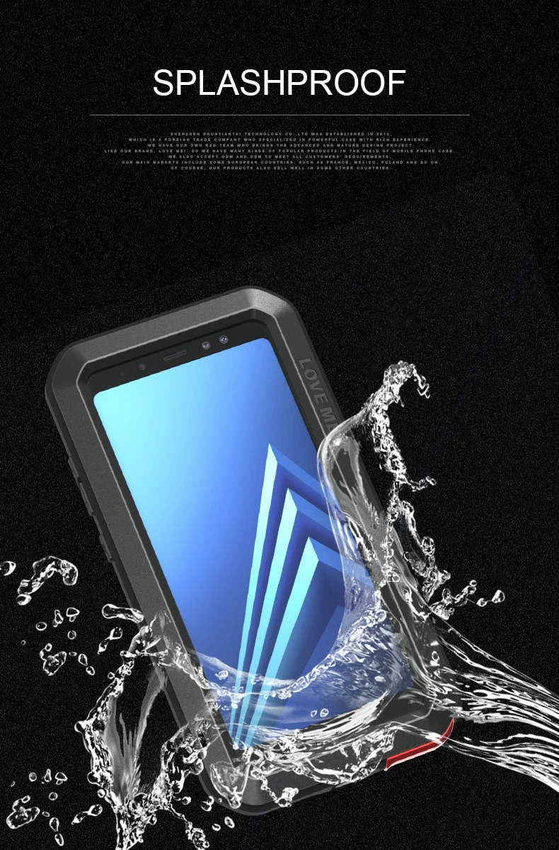 

LOVE MEI Powerful Shock Dirt Proof Water Resistant Metal Armor Cover Phone Case for Samsung Galaxy A8 2018/Galaxy A8 Plus 2018