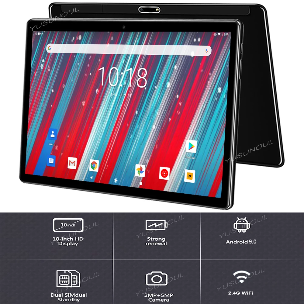 Планшет 10 дюймов 2 + 32 ГБ android 9 0 google play GPS Wi-Fi Bluetooth IPS 1280*800 | Компьютеры и офис