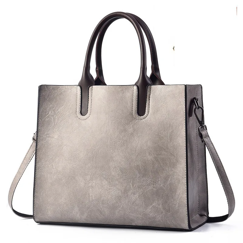Роскошная женская сумка, дизайнерские сумки bolsa feminina, винтажная сумка-мессенджер, летняя большая сумка-клатч, коричневая кожаная сумка на плечо - Цвет: Gray Handbag