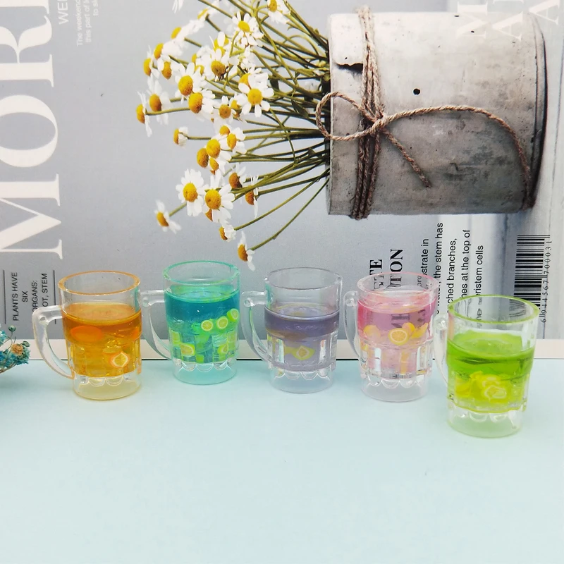 

6pcs Fruit Wine Resin Charms Pendant 3D Girl Sweet Drink Floating DIY Keychain Jewelry Decor Accessory Photographing Props FX205