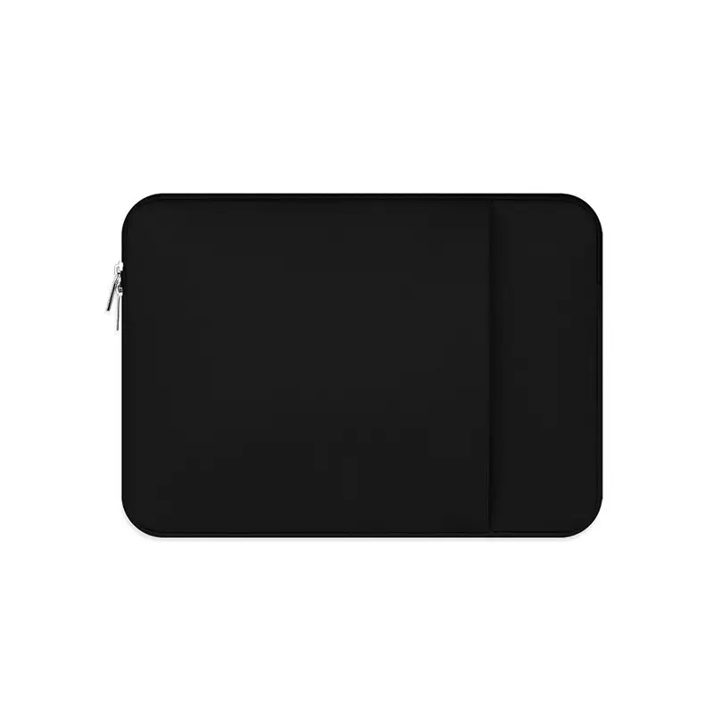 Black Yicana чехол для ноутбука 1" 12 13 14 15 15,6 дюймов, чехол для ноутбука, мягкая сумка для Macbook Air Pro retina, карман для планшета - Цвет: Black