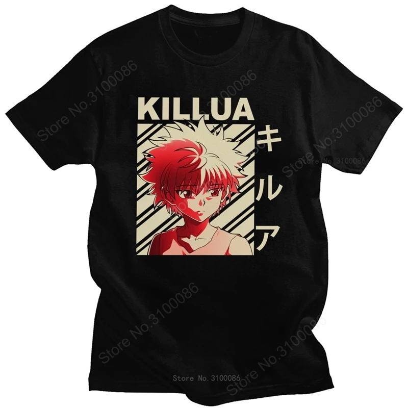 Винтажная х/б футболка Hunter X с изображением охотника коротким рукавом Мужская Killua