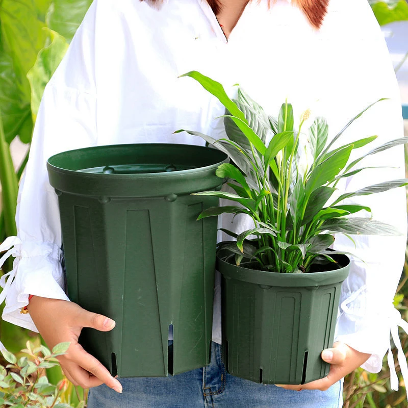 New Plastic Nursery Pots 12/15/18/21/24cm Garden Plant Flower Seedlings Home Garden Supplies