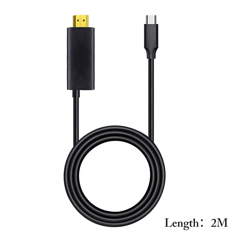 

2M Type-C To HDMI Cable Adapter 4K 60hz HD Converter Plug And Play Cable Male To Female Converter For PC Computer TV Display