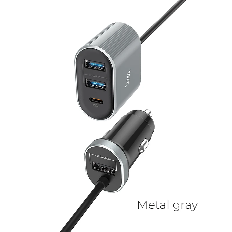 Hoco usb быстрое автомобильное зарядное устройство smart IC 3usb type-C PD QC 3,0 5V 5.4A автомобильное USB зарядное устройство адаптер Автомобильное зарядное устройство для Xiao mi samsung iphone - Тип штекера: США