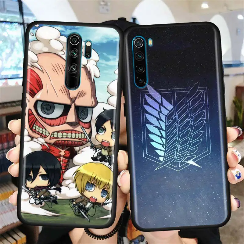 Anime attack on Titan Phone case for Xiaomi Redmi Note 7 8 9 Pro 8T 9S 6 6A 7A 8A 9A 9C K20 K30 Pro Black Silicone Soft Cover
