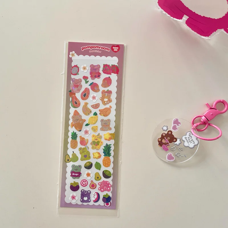 1Pc Ins Cute Cartoon Animal Laser Sticker Flakes Idol Card Deco Scrapbook DIY Material Decoration Kawaii Stationery Stickers