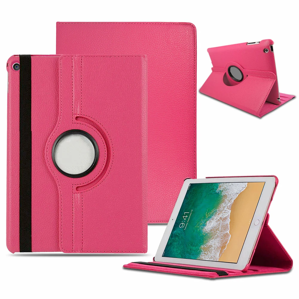 Вращающийся на 360 градусов смарт-чехол, кожаный складной чехол с подставкой, защитный чехол для Apple iPad 7 поколения 10,", выпуск - Цвет: Rose Red