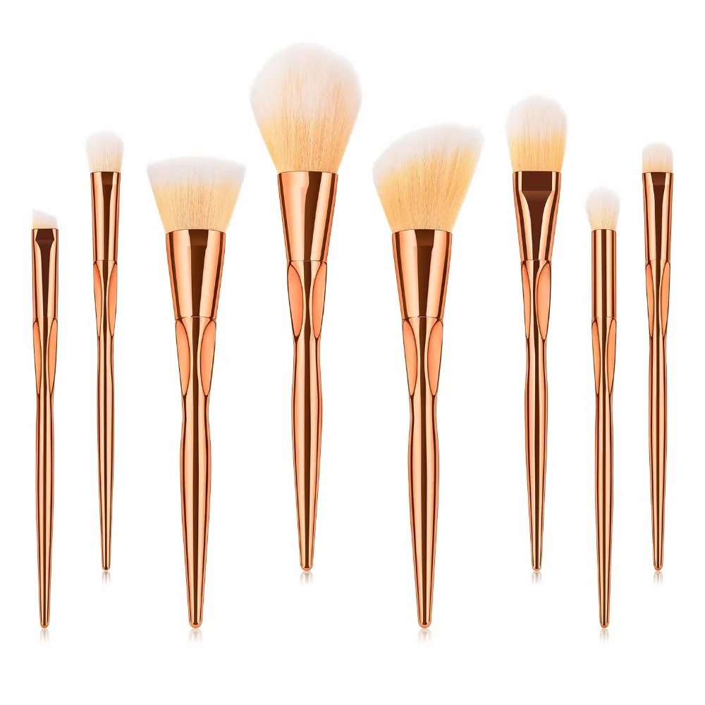 Metal Color Makeup Brushes Cosmetic Face Foundation Power Eyeshadow Blush Make Up Brush Kit Pincel Maquiagem