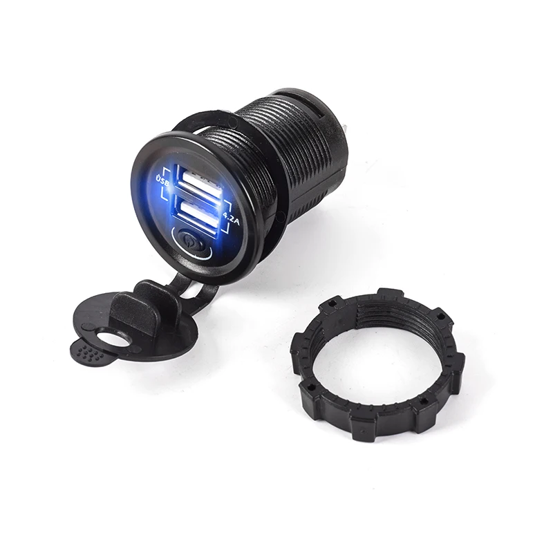 Автомобильный адаптер Usb Conerter с Led светильник Напряжение Дисплей Водонепроницаемый кабель для быстрой зарядки с выключателем ВКЛ/ВЫКЛ