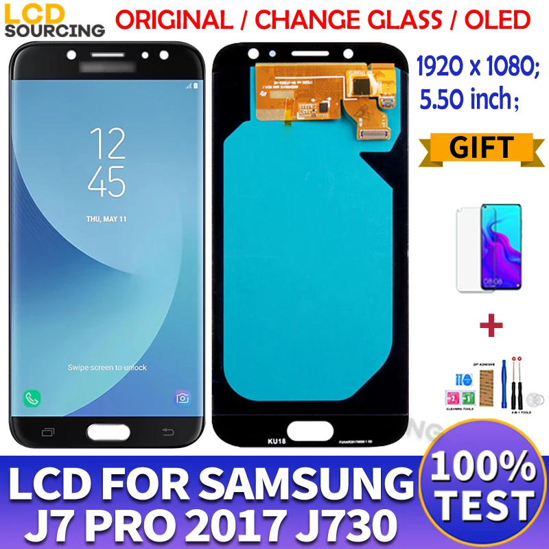 5 &quotAMOLED ЖК-дисплей для Samsung Galaxy J730 J730F J7 Pro 2017 с сенсорным экраном дигитайзер