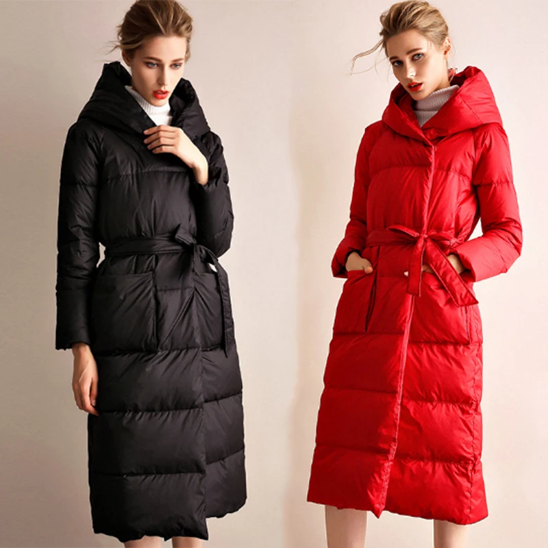 2019 зимнее белое пальто на утином пуху парка теплые женские длинные куртки