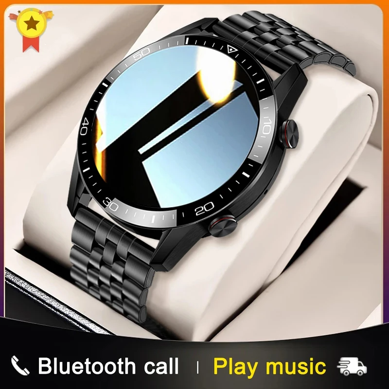 Reloj inteligente deportivo para hombre, pulsera de mano de lujo con Control del ritmo cardíaco y de la música, Bluetooth, llamadas, regalo, novedad de 2021