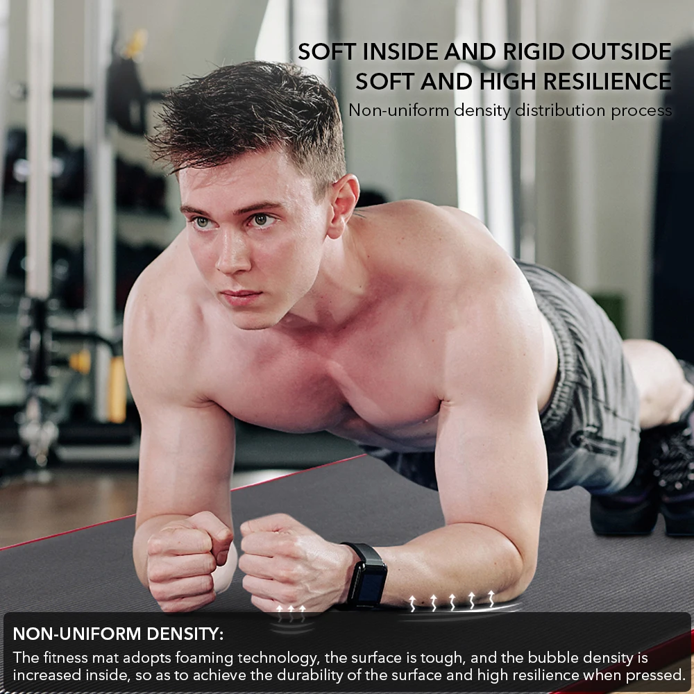 Нескользящий коврик для йоги 10 мм нескользящий 183 см * 61 фитнеса Расширенный и