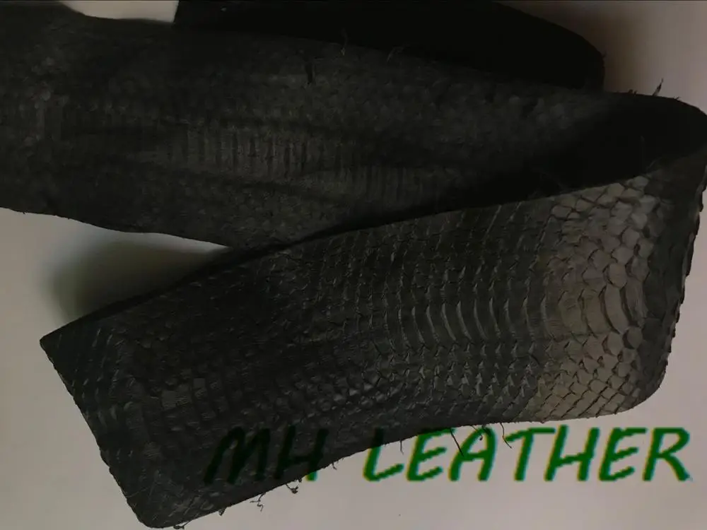 Sp004 Black Color Genuine Snake Skin For Shoe Bag Belt Leather Craft
