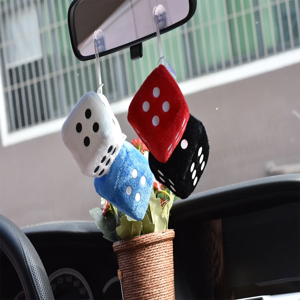 Подвеска для автомобиля красочные плюшевые игральные кости JDM подвеска