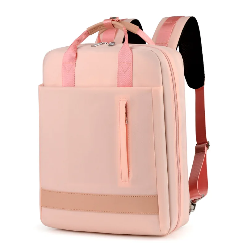 Водонепроницаемый женский рюкзак 15,6 дюймов Большой Вместительный женский модный рюкзак для девочек многофункциональная USB сумка на плечо для ноутбука - Цвет: Pink