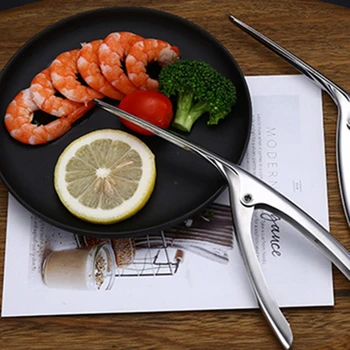 

1 Pcs Stainless Steel Shrimp Peeler Prawn Shrimp Deveiner Fishing Lobster Shell Remover Peel Device Kitchen Seafood Tools