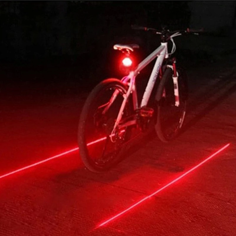 Велосипед хвост светильник велосипед 5LED + 2 лазера для верховой езды Семь режимов