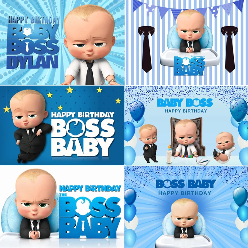 Photography Backgrounds Photo-Studio Vinyl Custom Birthday-Party Boss Baby Blue Little