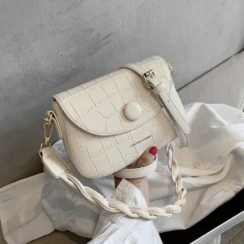 

Burminsa Chic Braided Strap Small Women Shoulder Bags Crocodile Pattern Design High Quality PU Leather Girls Crossbody Bags 2020