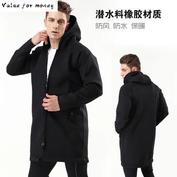 

rubber Wholesale warm warm hooded wind rain man windbreaker jacket man long coat
