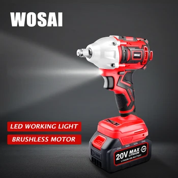 WOSAI 20V Brushless Electric Wrench Impact Wrench Socket Wrench 320N m 4 0AH Li Battery Hand
