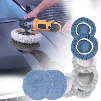 

8PCS 9-10 Inch Polishing Bonnet Buffer Pad Microfiber Bonnet Car Polisher Pad Cover For Car Paint Care Waxing Buffing Tool