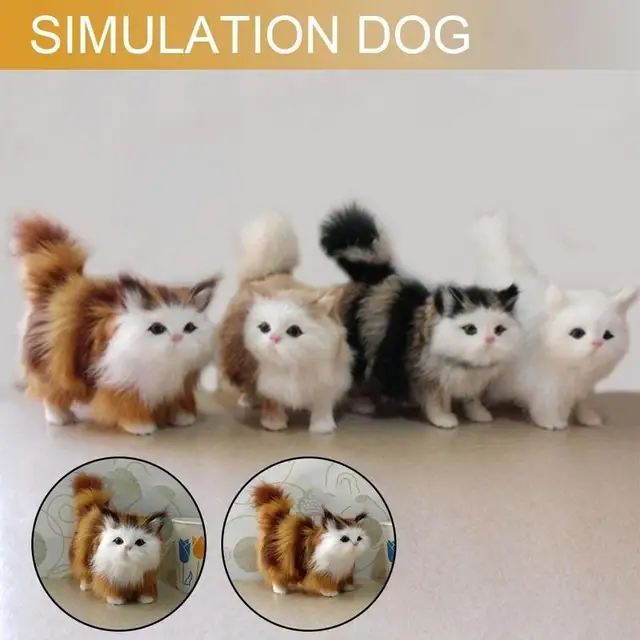 Simulation Cats Simulation Animal Model Plush Toy 1pc Toy Gifts For Children Cute Plush Cats Simulation R5V5 5