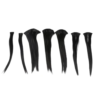 

Women Human Hair Clip In Hair Extensions 7pcs 70g 15inch Natural-black