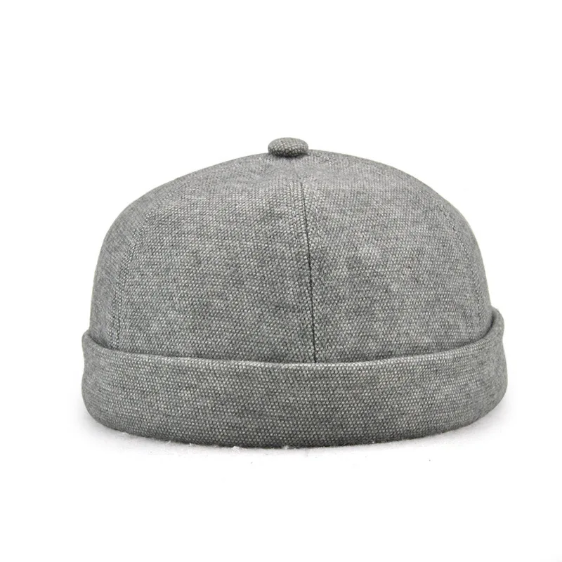 

New classic spring autumn male retro roll edge solid color simple style street trend female casual fashion skullies beanies hat