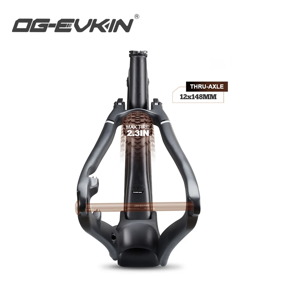 OG-EVKIN CF-080 Carbon Full Suspension Mountain Bike Frame 12X148 Thru-Axle 12V Boost 29er 2.35 Tire BB92 MTB Bicycle Disc Frame bicycle parts bicycle frame