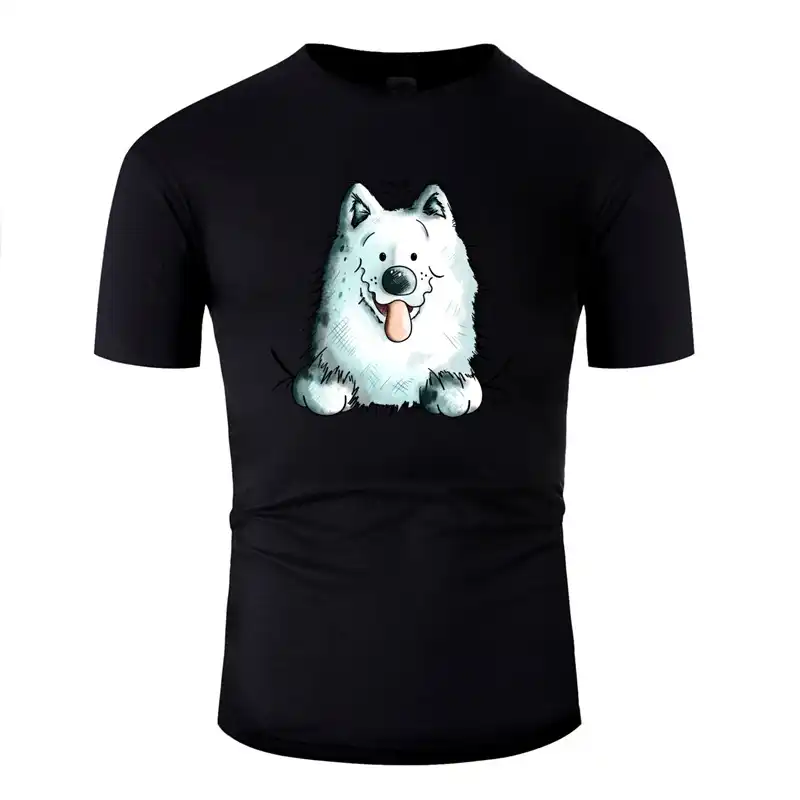 printed graphic cute samoyed dog dogs comic samoyeds tee shirt