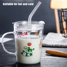 Ежедневное использование прозрачная чашка с простой соломенной кружкой двойной слой стеклянная чашка напиток подарки SNO88