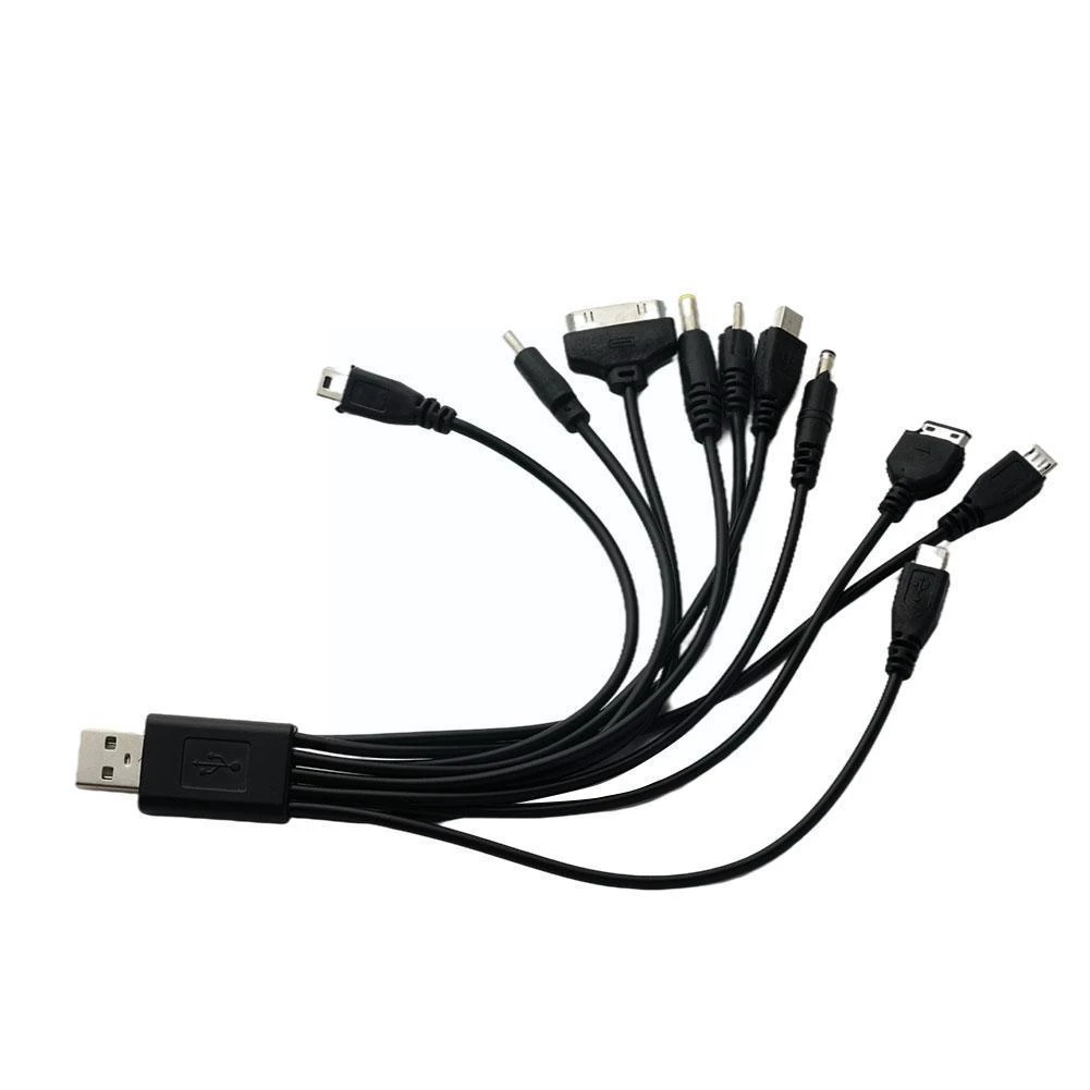 Cable de datos USB portátil Universal para teléfono móvil, Cable cargador de teléfono móvil de carga Cable de carga USB One Drag 10 Cables para teléfonos - AliExpress