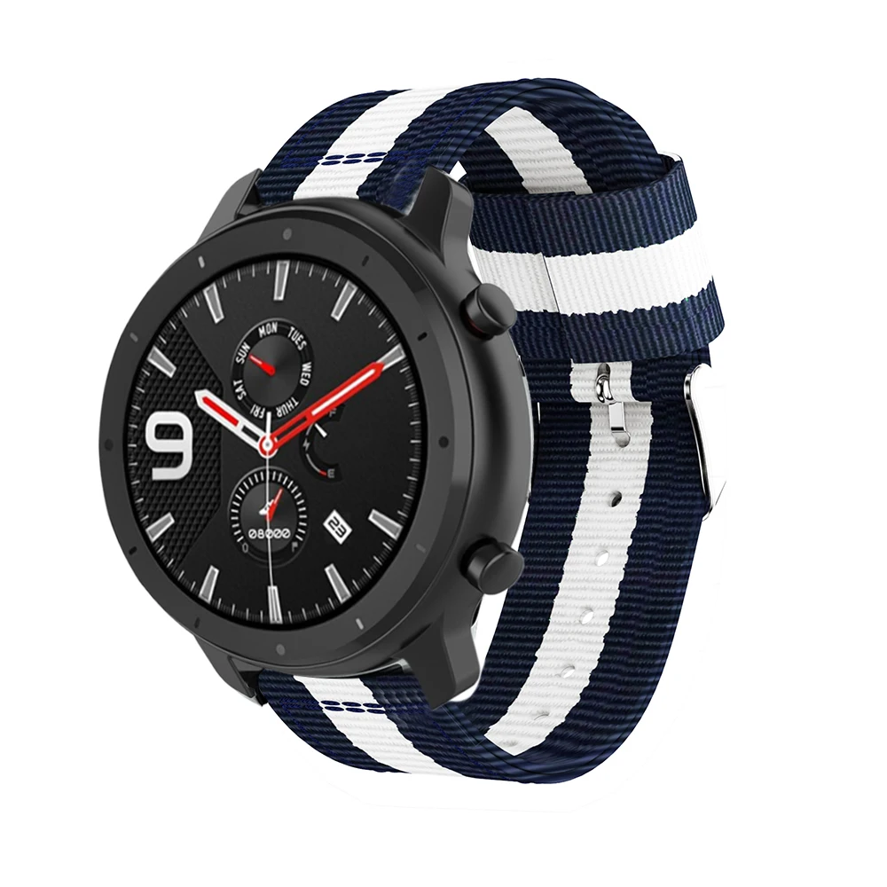 Нейлоновый Ремешок Для Xiaomi Amazfit Stratos 2 2s Pace ремешки для Amazfit Bip GTS GTR 42 мм 47 мм ремешок для часов huawei Watch GT Active