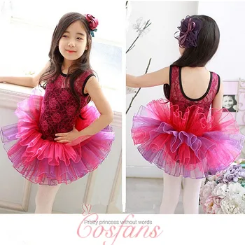 

Girl Ballet Dress Gymnastic Leotard Romantic Tutu Costume Stage Dancing Clothes Child Summer Performance dress free shipping new