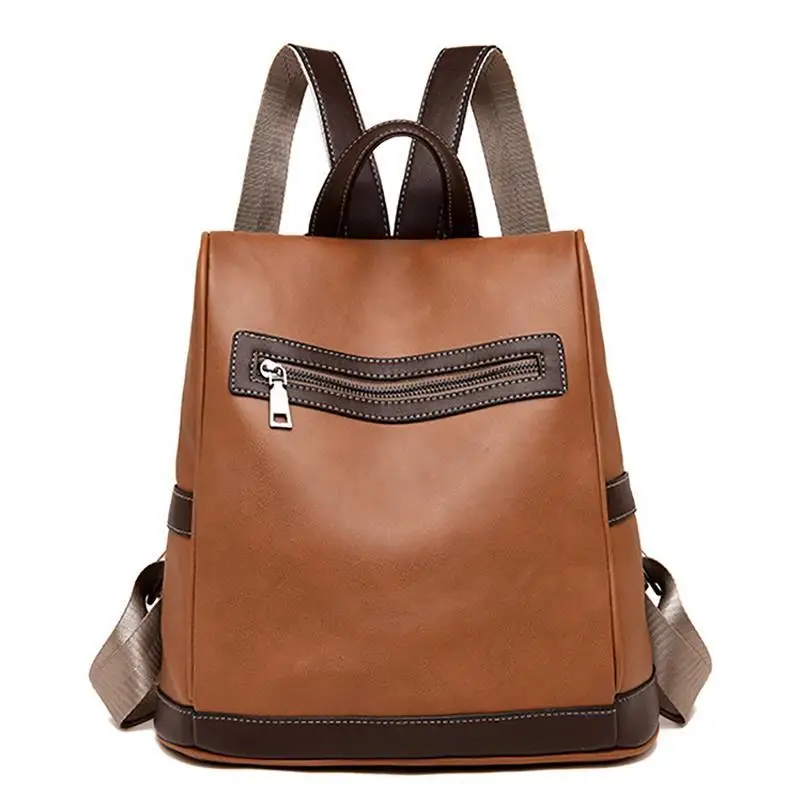 Ретро женский рюкзак модная большая вместительность Противоугонная школьная сумка рюкзак для путешествий кожаный рюкзак повседневный школьный рюкзак - Цвет: 2