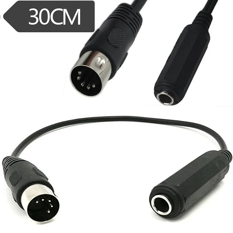 

Din 5 Pin Male Plug to 6.35mm 1/4" Female Jack Socket Stereo Audio Cord Cable Wear anti-corrosion, long service life