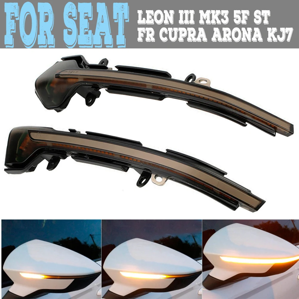 

Dynamic LED Blinker Indicator Mirror Turn Light Signal Repeater Suitable For Seat Leon III Mk3 5F ST FR Cupra Arona KJ7 Flowing