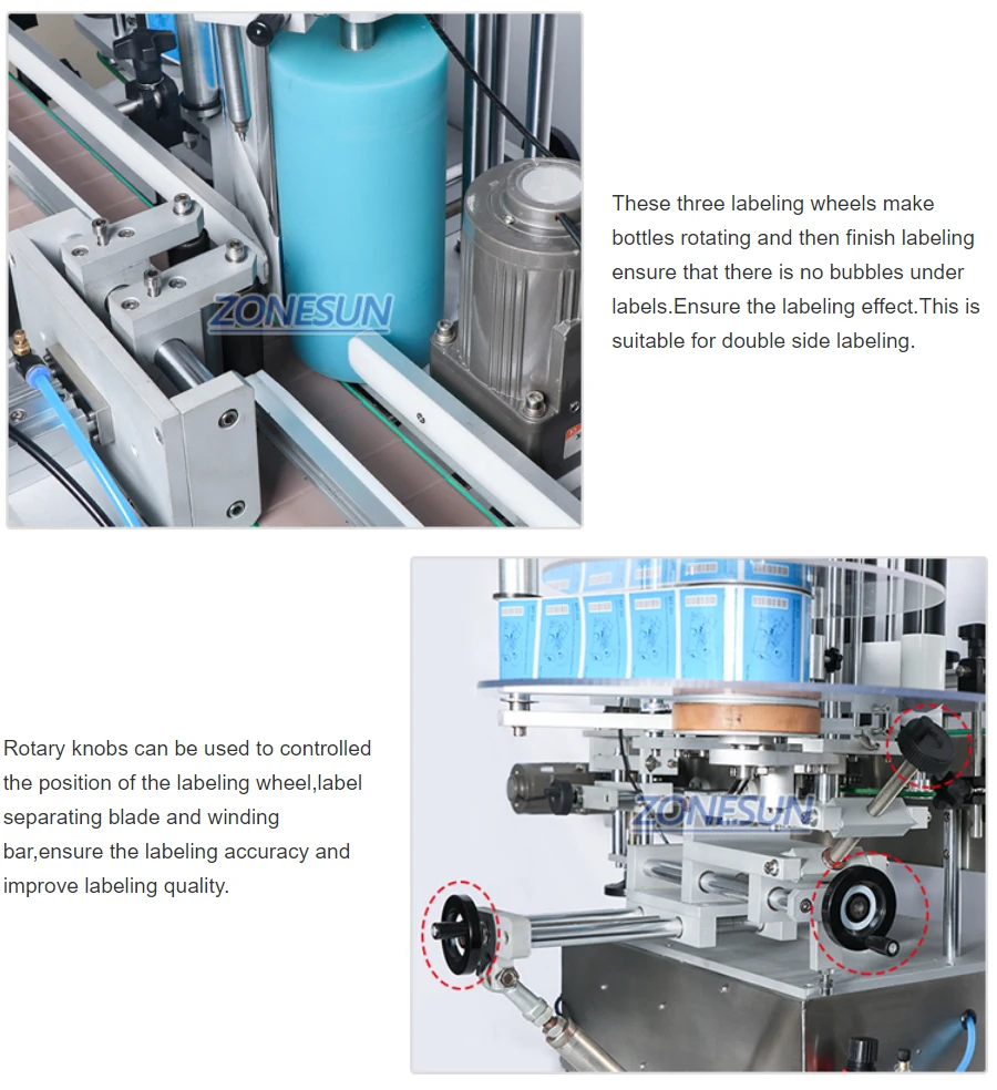 ZONESUN ZS-FAL180C8 Паста Шампунь Гель для душа Джем Стеклянный крем Косметическая бутылка Двойные насадки Наполнение Укупорка Этикетировочная машина 