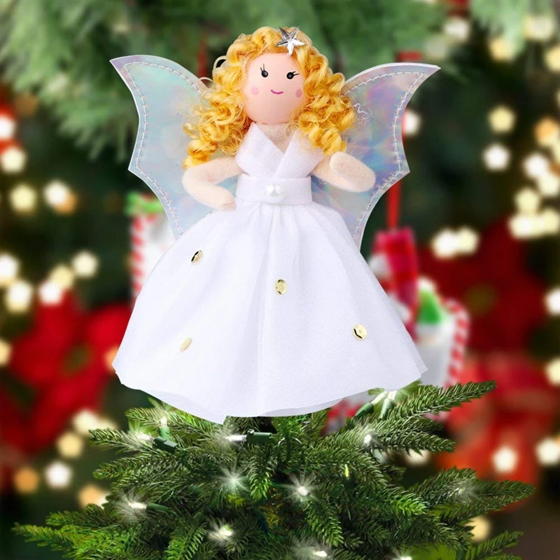 Качественное украшение для рождественской елки с изображением ангела и звезды, Рождественское украшение для рабочего стола, украшение для дома