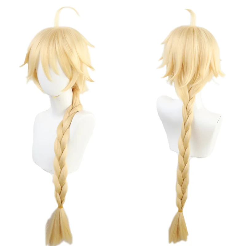 L-email wig Game Genshin Impact Ying Cosplay Wigs Traveler Kong Cosplay Blonde Braided Wigs synthetic hair wigs Heat Resistant Synthetic Hair Cos